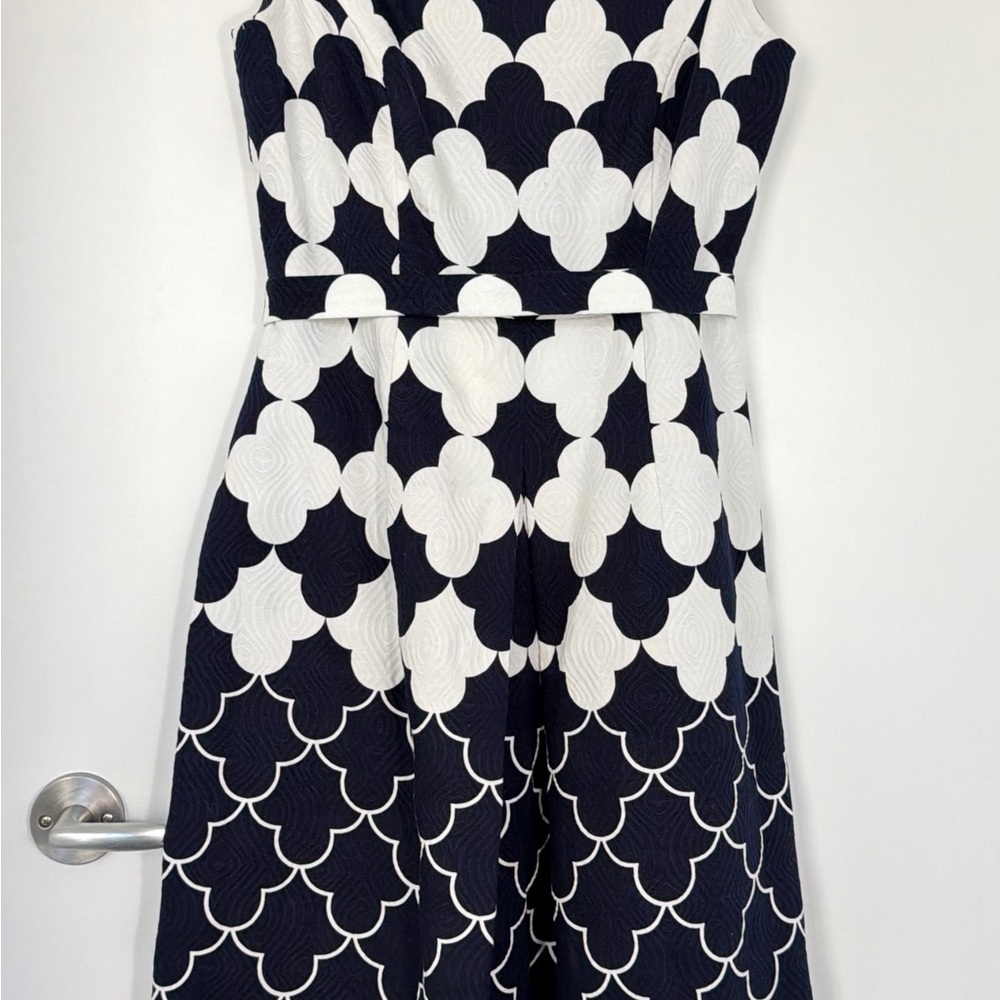 Talbots Elegant Navy and White Women's Dress